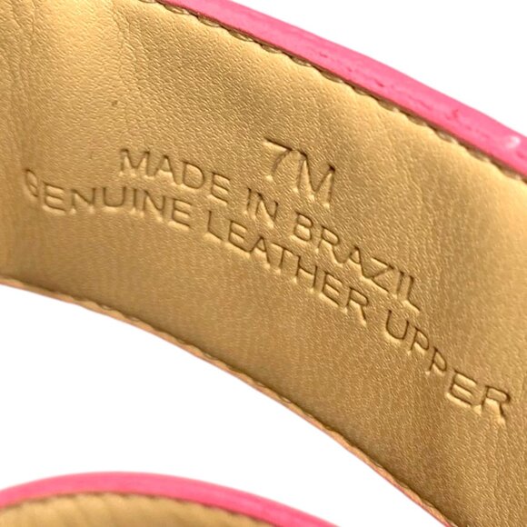 Talbots Hannah Persian Pink Vachetta Leather Slides - Picture 5 of 9